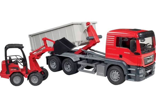 Bruder MAN TGS Abrollcontainer mit Hoflader Spielset 1:16
