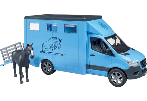 Bruder Tiertransporter Mercedes-Benz Pferd 02533 im Maßstab 1:16 mit Hecktür und Pferd