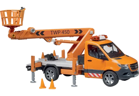 Bruder Sprinter Arbeitsbühne 02679 – Mercedes Benz Spielzeugauto 1:16 mit Hubarbeitsbühne