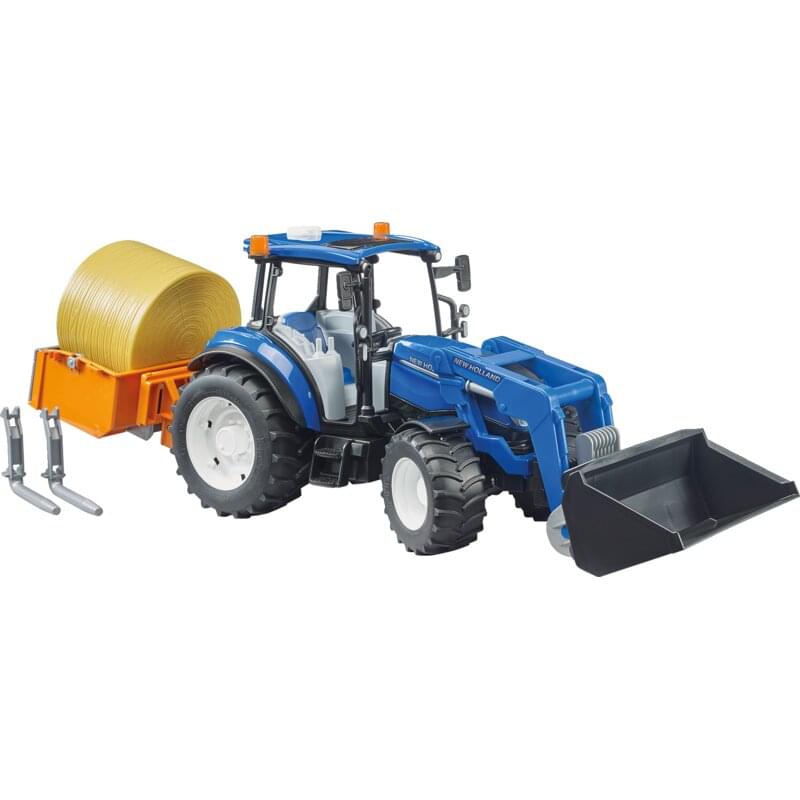 Bruder New Holland T5.120 mit Frontlader & Hecklade – Powertraktor 1:16