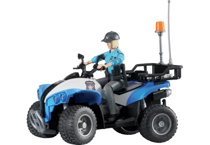 Polizei Quad Bruder Polizistin 63010 mit Figur und Zubehör auf weißem Hintergrund