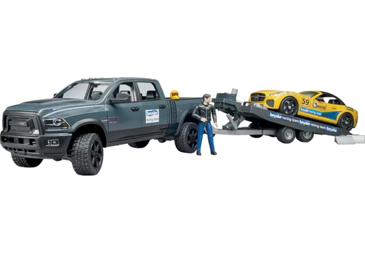 Bruder RAM 2500 Pickup mit Autoanhänger Spielzeug im Maßstab 1:16
