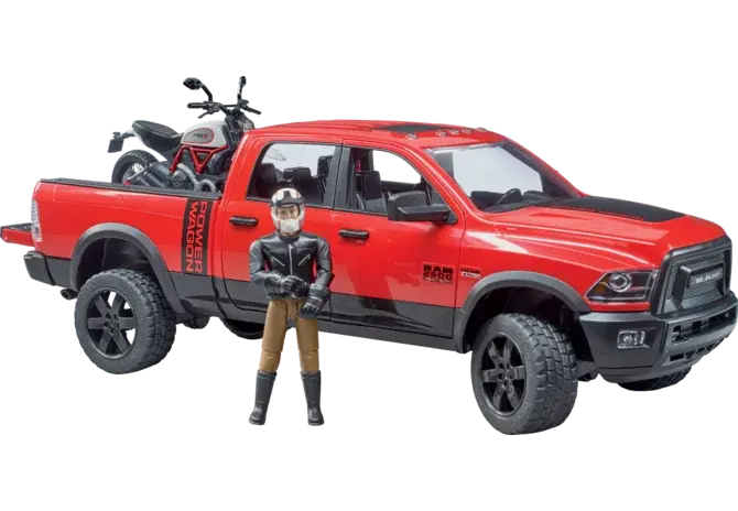 RAM 2500 Pickup mit Motorrad Bruder 02502 – Offroad-Spielzeug-Set für Kinder ab 3 Jahren