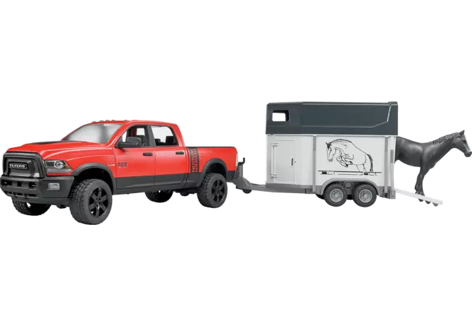 Bruder RAM 2500 Pickup mit Pferdeanhänger Spielzeug im Maßstab 1:16
