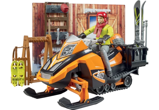 Bruder Snowmobil mit Berghütte Spielset für Winterabenteuer
