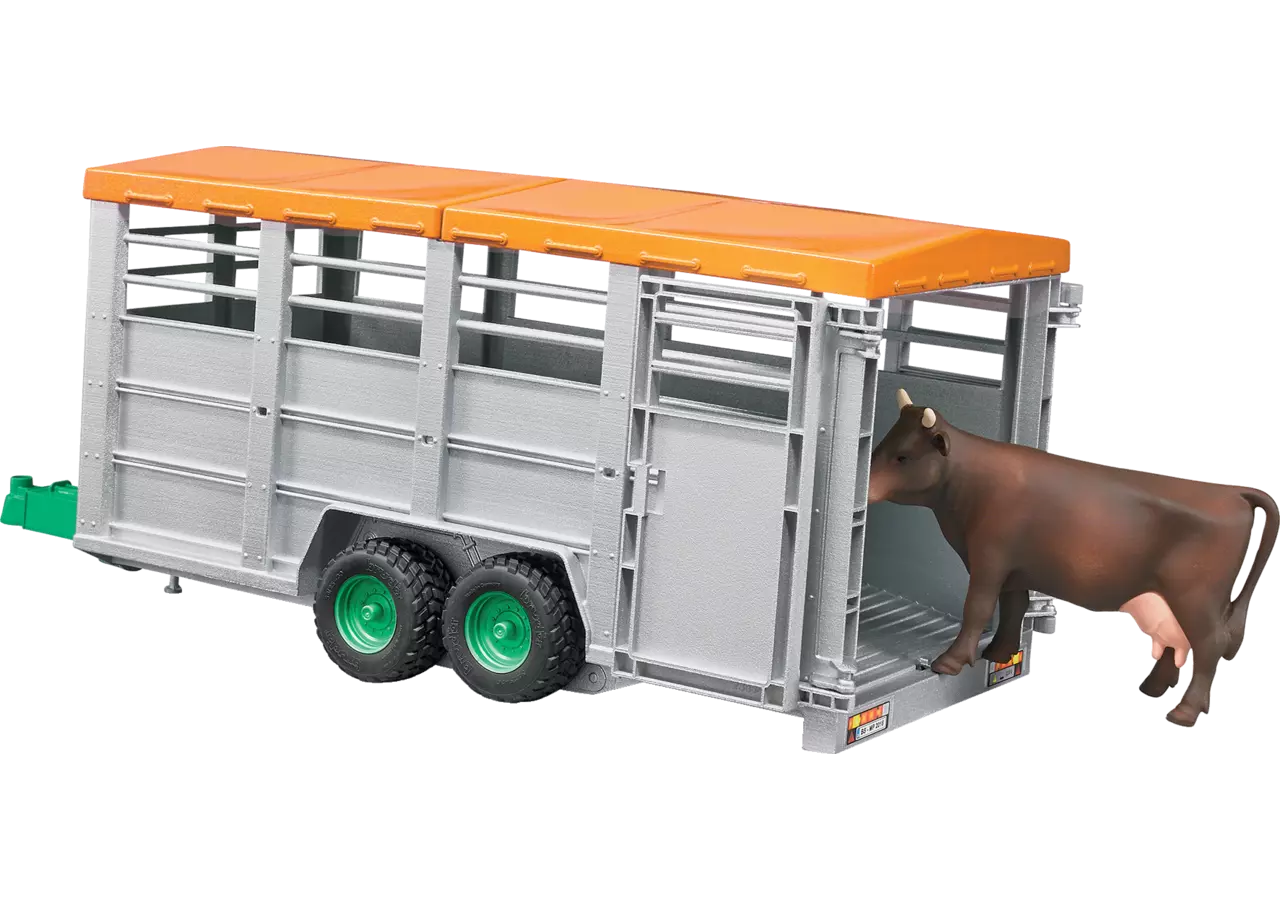 BRUDER Viehtransporter mit Kuh im Maßstab 1:16
