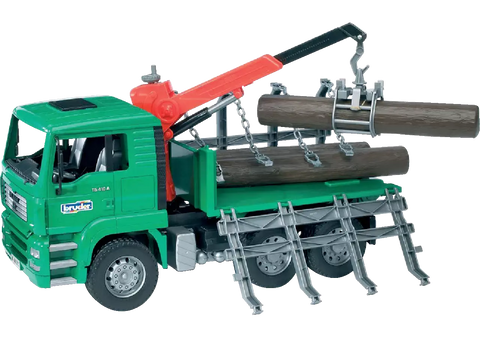 Bruder MAN TGA Holztransporter 02769 im Maßstab 1:16 – Forstfahrzeug Seitenansicht