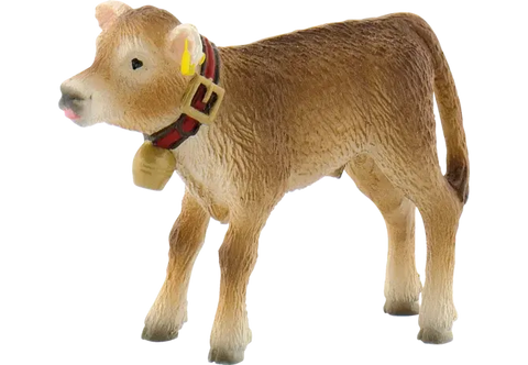 Alpenkalb Bullyland Figur 62754 – Benni, naturgetreue 6 cm Bauernhof Tierfigur handbemalt