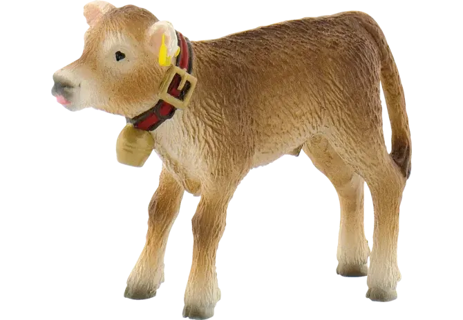 Alpenkalb Bullyland Figur 62754 – Benni, naturgetreue 6 cm Bauernhof Tierfigur handbemalt
