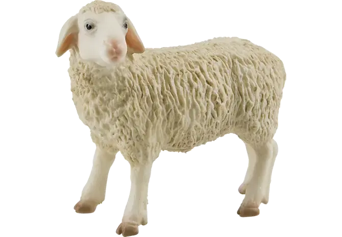 Schaf Figur Bullyland 62320 – detailreiches Spieltier, 8 cm, handbemalt