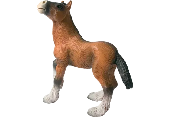 Bullyland Shire Fohlen Figur 8 cm – Handbemaite Pferdefigur aus robustem Kunststoff