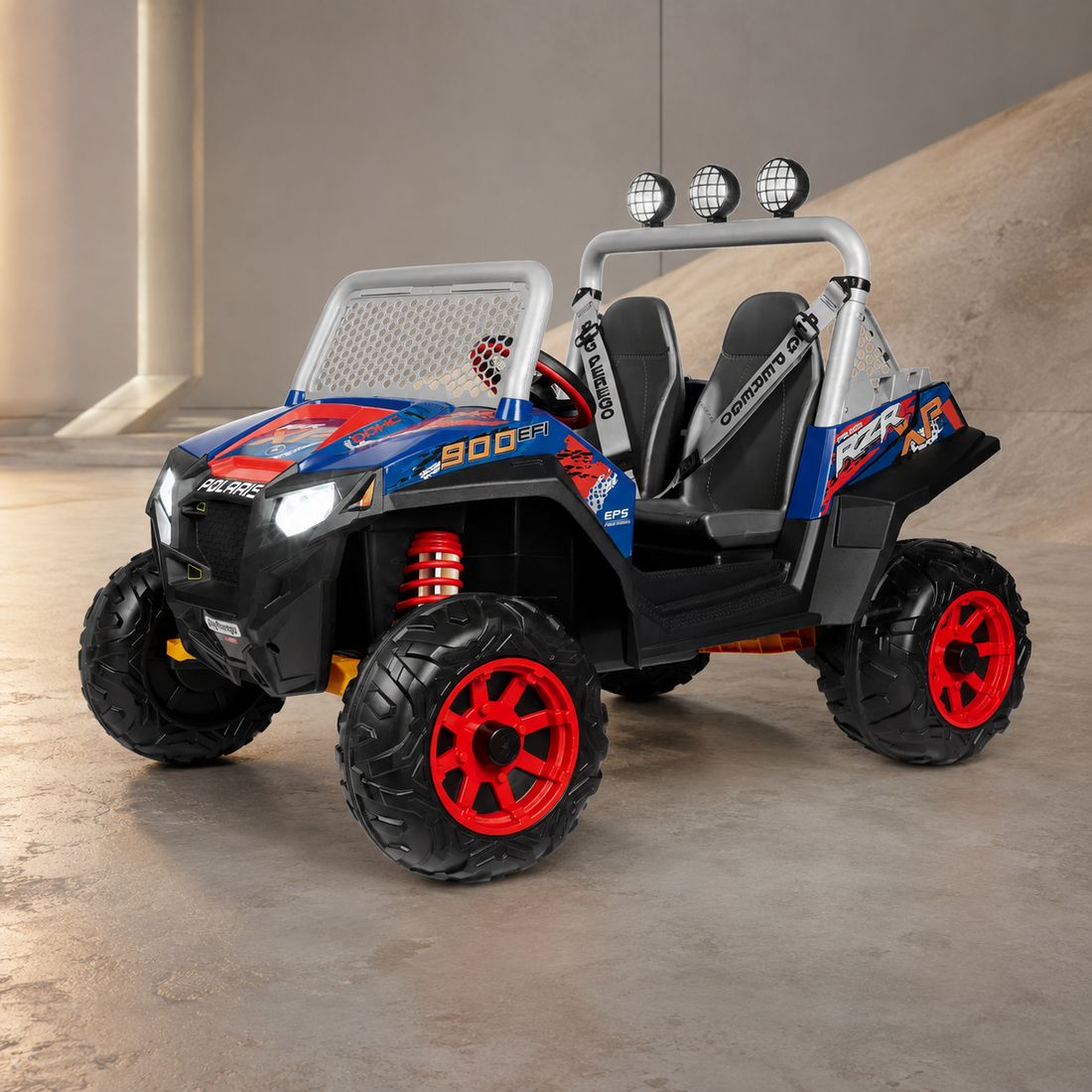 Elektrofahrzeuge – Peg-Perego Offroad-Fahrzeug in futuristischer Umgebung
