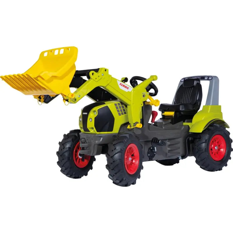 Claas Arion 660 Trettraktor mit Frontlader rollytoys – Seitenansicht in originalem Claas-Grün
