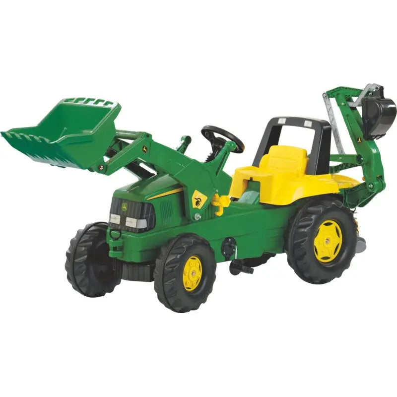 John Deere Bagger mit Lader rollytoys FarmTrac – Aufsitzspielzeug ab 3 Jahren mit Flüsterreifen