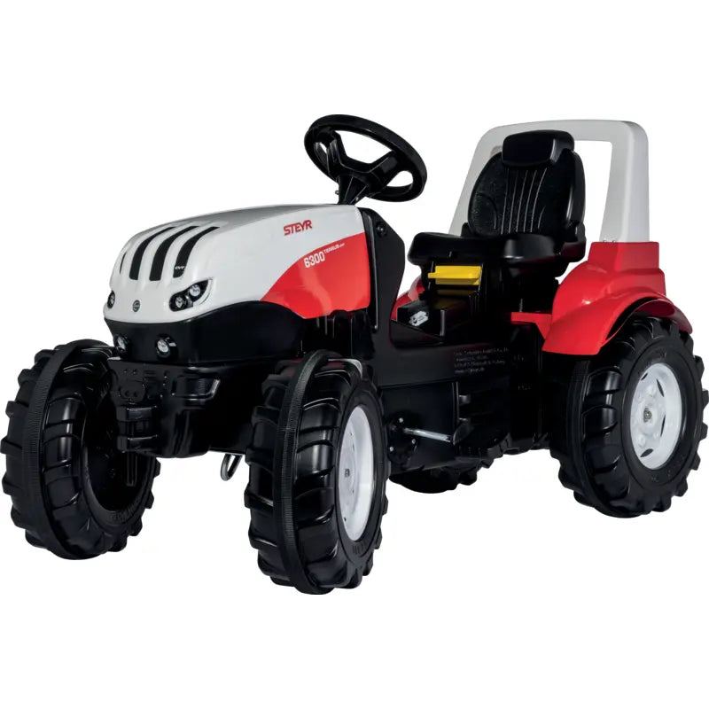 Steyr 6300 Terrus CVT Kindertraktor 720002 von rollyToys in Rot-Weiß Seitenansicht