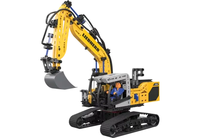 Fischertechnik Kettenbagger Liebherr R938 576450 – Pneumatik-Bausatz mit 689 Teilen