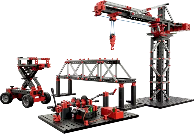 Fischertechnik Maschinenbau Set 536622 mit 500 Bauteilen und E-Motor für Kinder ab 7 Jahren