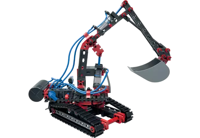 Fischertechnik Kettenbagger Pneumatik 533874 – Baukasten mit 5 Modellen und 200 Bauteilen