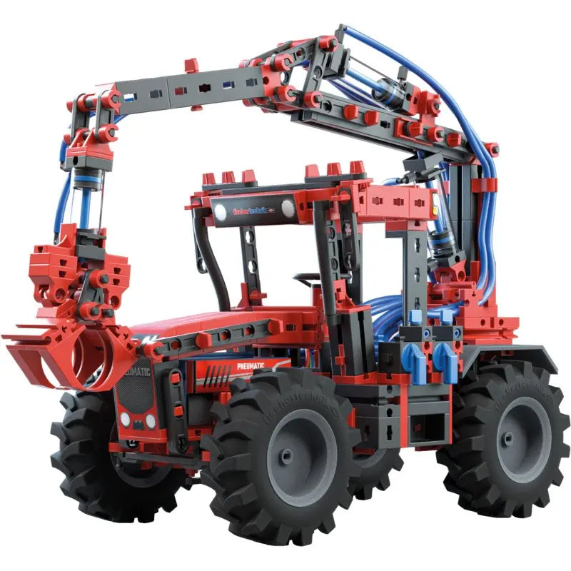 Fischertechnik Traktor-Set 6 Modelle mit Kran – Frontansicht des Bausatzes