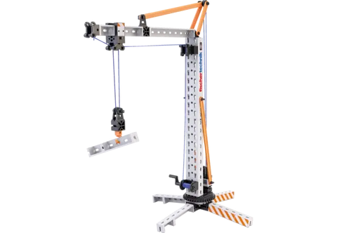 Fischertechnik Turmkran Bausatz 576103 – fertiger Kran mit Dreh- und Hebefunktion