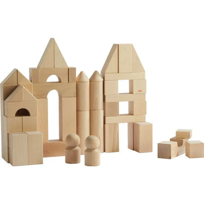 HABA Basisbausteine Mein erstes Baumeister-Set – 60 Holzbausteine aus Buchenholz