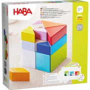 Detailansicht der bunten Holzbausteine aus dem HABA Tangram-Set für Kinder ab 3 Jahren