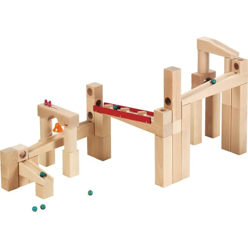 HABA Murmelspaß XXL Kugelbahn aus Holz – vollständiges Set mit allen Bauteilen