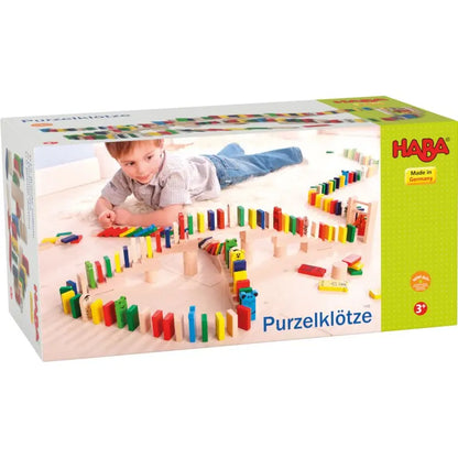 Detailansicht der 30 Tier-Dominosteine aus dem HABA Purzelklötze Set