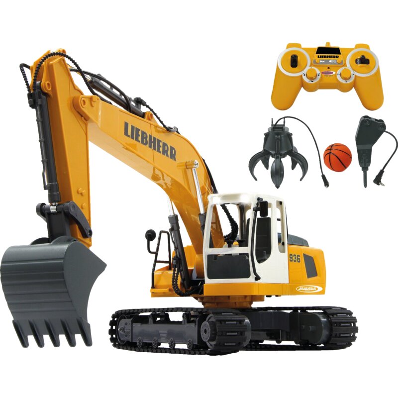 JAMARA Liebherr R936 RC Raupenbagger 1:20 mit Anbaugeräten und Metallschaufel