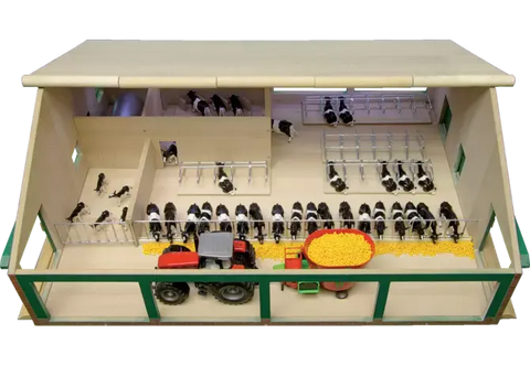 Kuhstall mit Melkraum Kids Globe 610495 – großer Stall im Maßstab 1:32