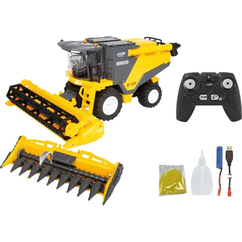 JAMARA Mähdrescher MT-1000 RC 1:24 – Frontansicht mit Haspel-Schneidwerk und LED-Licht