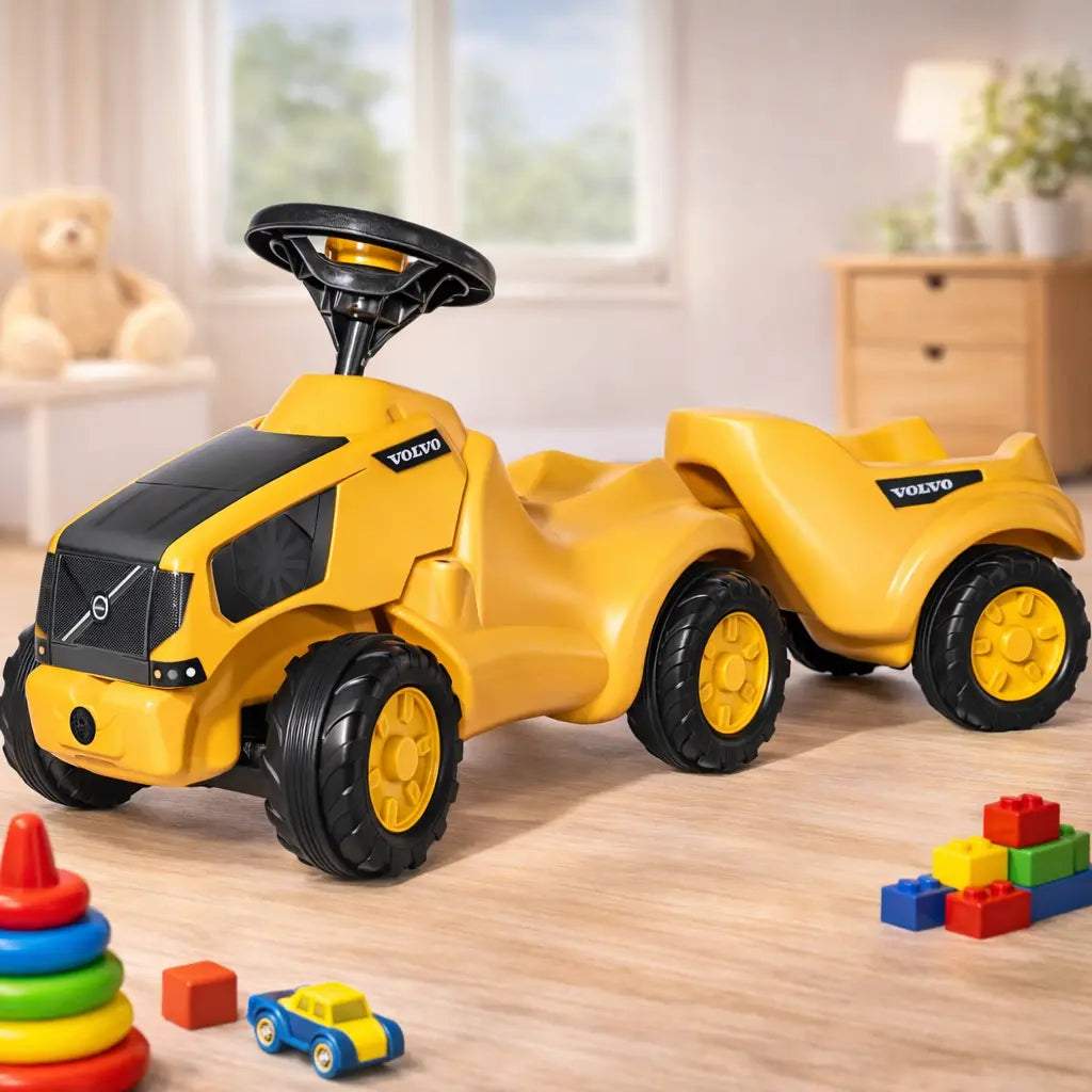 RollyToys Minitrac Volvo mit Anhänger – Rutschfahrzeug für Kinder ab 1 Jahr