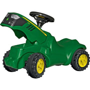 RollyToys Minitrac John Deere Rutschfahrzeug – Detailansicht Hupe und Sitz