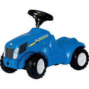 rollytoys minitrac New Holland T 6010 Rutschfahrzeug in blau für Kinder ab 1 Jahr