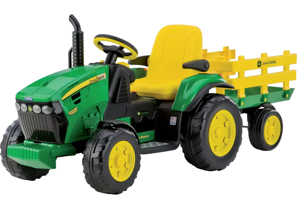 Peg-Perego John Deere Ground Force Traktor OR0047 mit Anhänger in grün-gelb