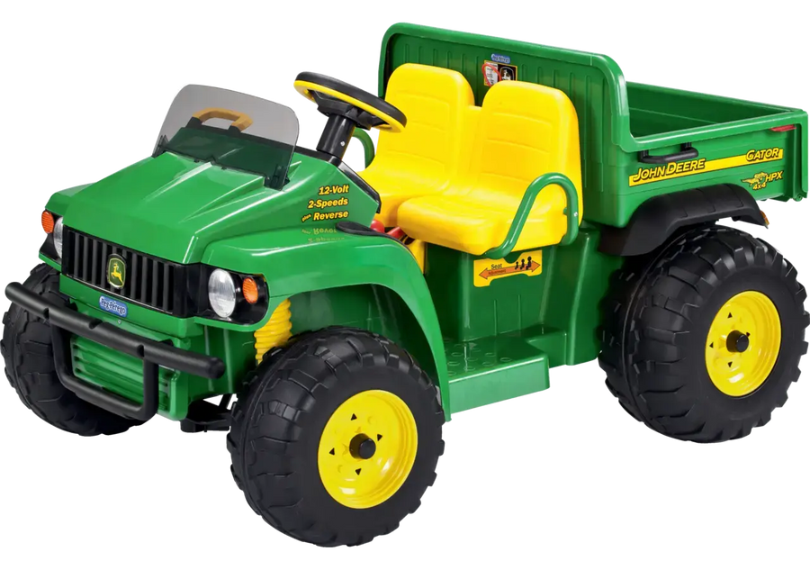 Peg-Perego John Deere Gator HPX OR0060 Elektrofahrzeug seitliche Ansicht mit Kippaufbau