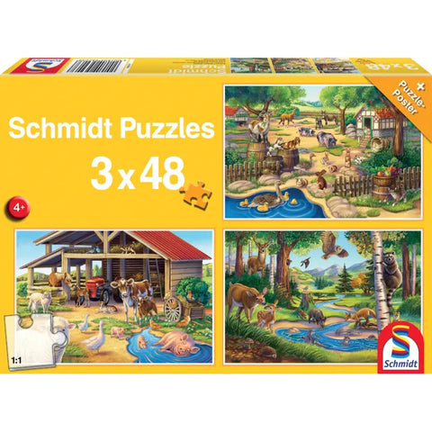 Schmidt Spiele Kinderpuzzle Alle meine Lieblingstiere – Vorderseite der Verpackung