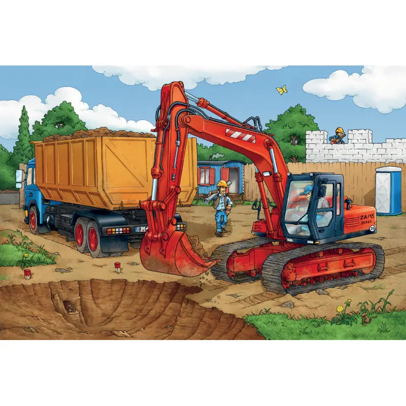 Puzzleteile des Schmidt Spiele Puzzle Auf der Baustelle in Detailansicht