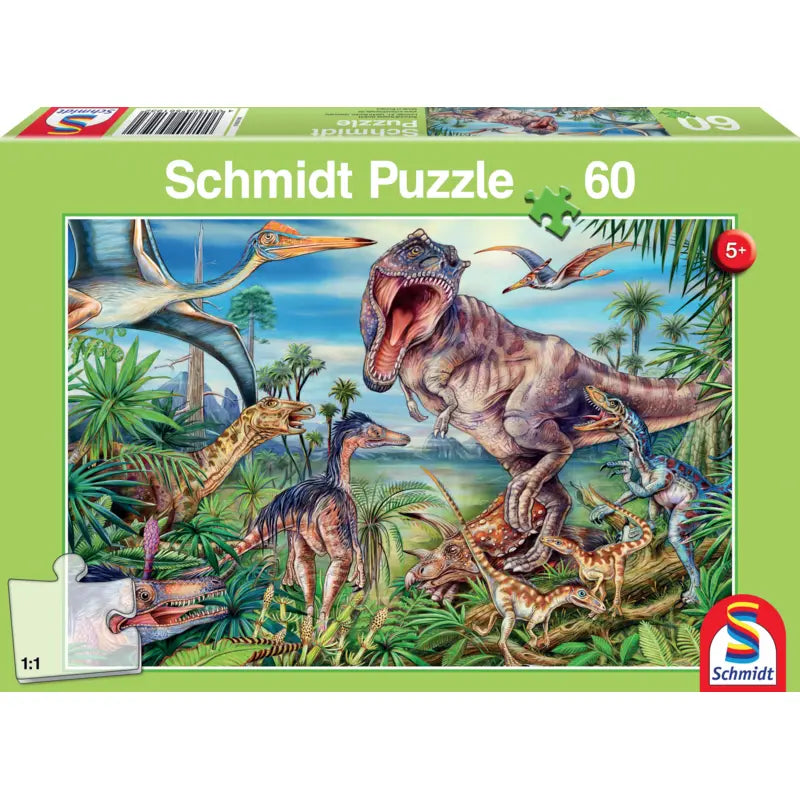 Schmidt Spiele Puzzle Bei den Dinosauriern – Kinderpuzzle für Urzeitfans ab 5 Jahren