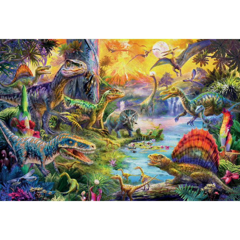 Puzzle "Dinosaurier, mit Dinosaurier Figuren Set" – Schmidt Spiele (Kinderpuzzle)