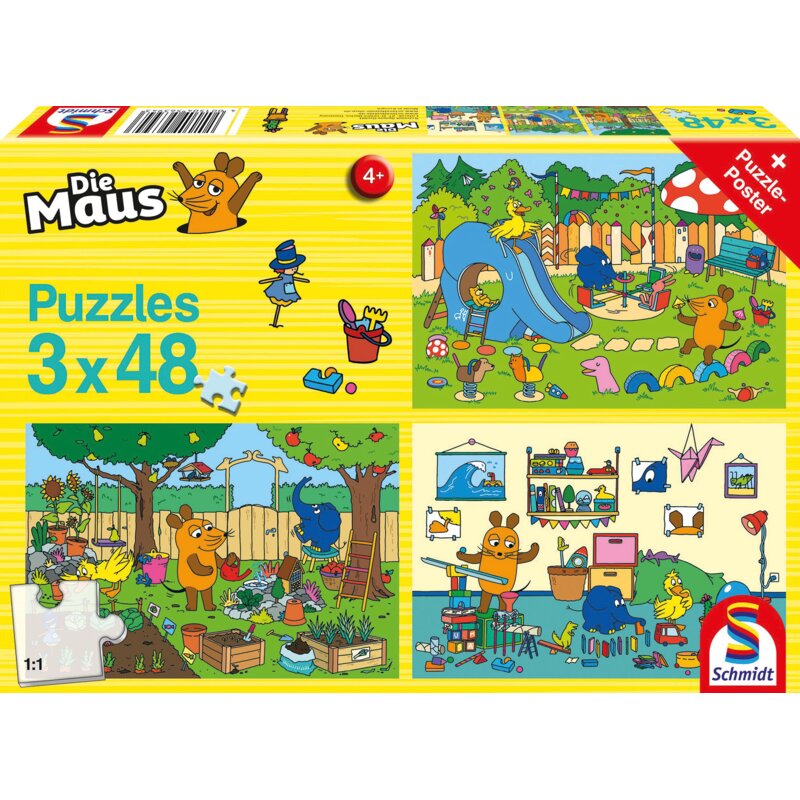 Puzzle Ein Tag mit der Maus – Schmidt Spiele (Kinderpuzzle)