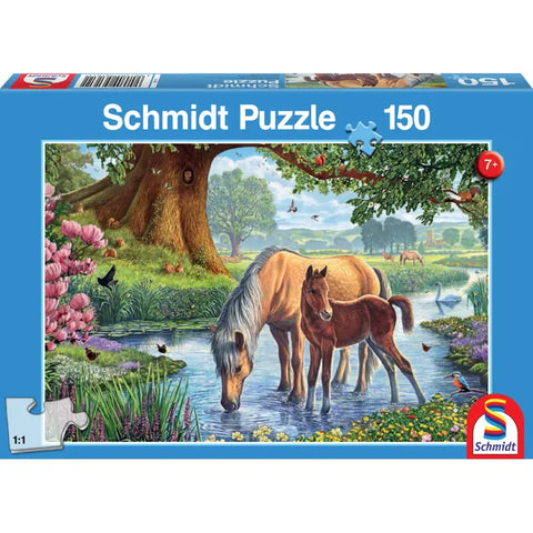 Pferde am Bach Puzzle Schmidt Spiele – Kinderpuzzle mit Pferdemotiv