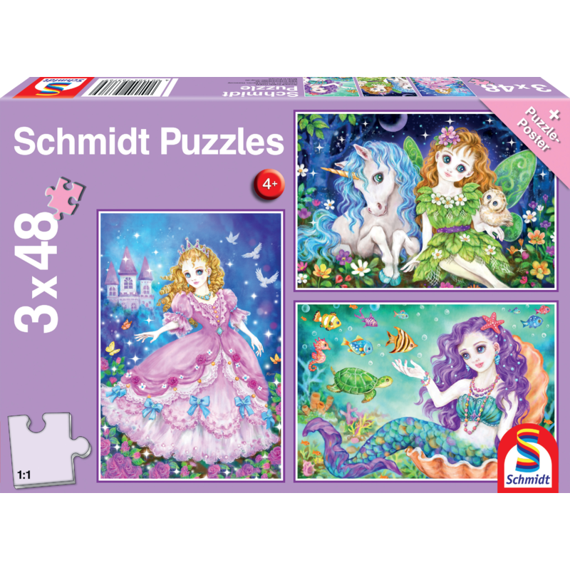 Puzzle "Prinzessin, Fee & Meerjungfrau" – Schmidt Spiele (Kinderpuzzle)