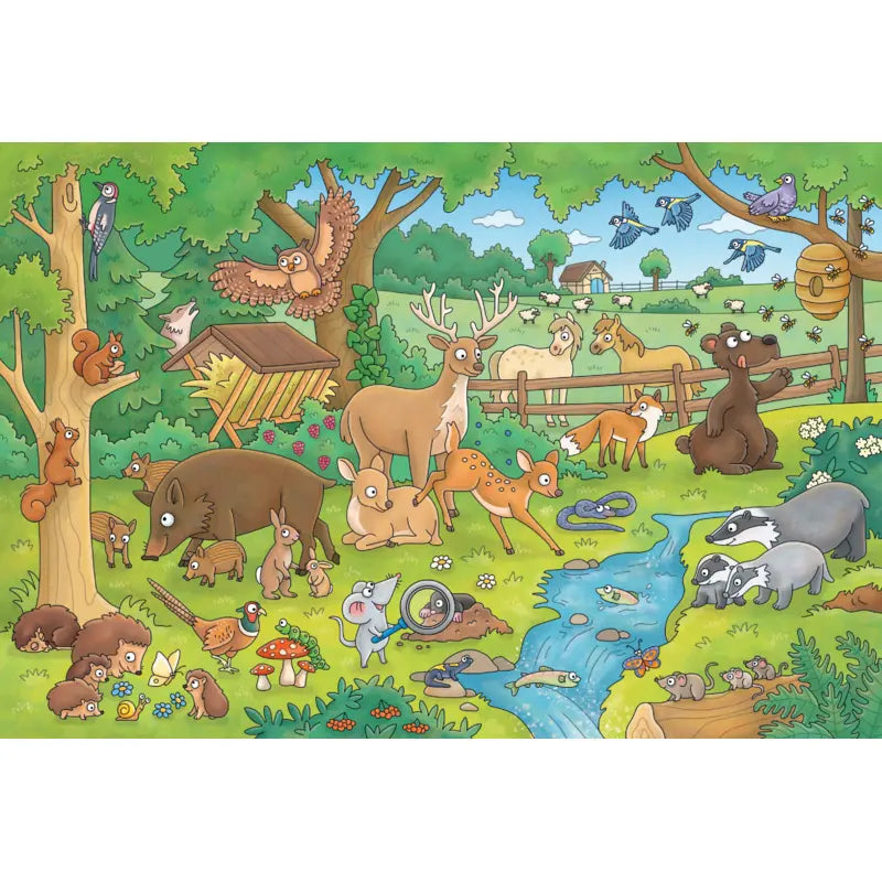 Schmidt Spiele Puzzle Reise in die Natur – Wissensbüchlein mit Flora und Fauna
