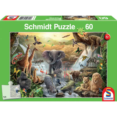 Puzzle Tiere in Afrika Schmidt Spiele – Kinderpuzzle mit Elefanten und Giraffen