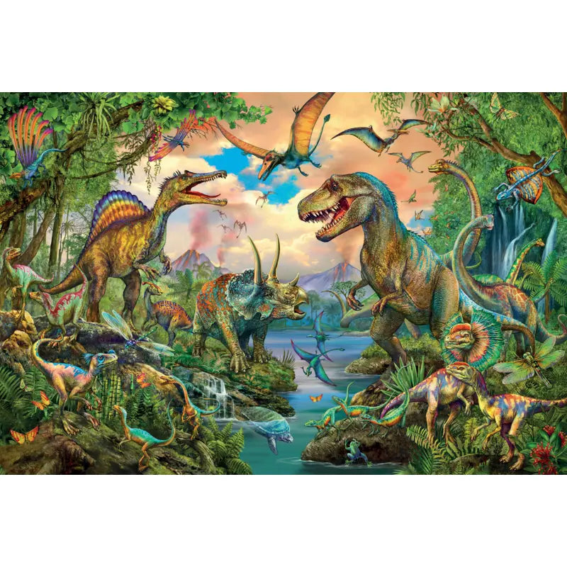 Lieferumfang des Puzzle Wilde Dinos mit Tattoos Schmidt Spiele mit Dino-Tattoos