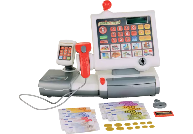 Elektronische Registrierkasse Spielzeug von klein mit Licht, Sound und Zubehör
