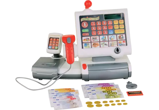 klein Registrierkasse Spielzeug mit Licht und Sound – Scanner, Waage und Zubehör für Kinder