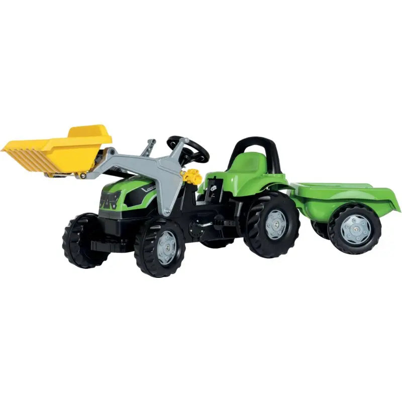 rollyKid Deutz Agro Plus Trettraktor mit Frontlader und Anhänger in grün