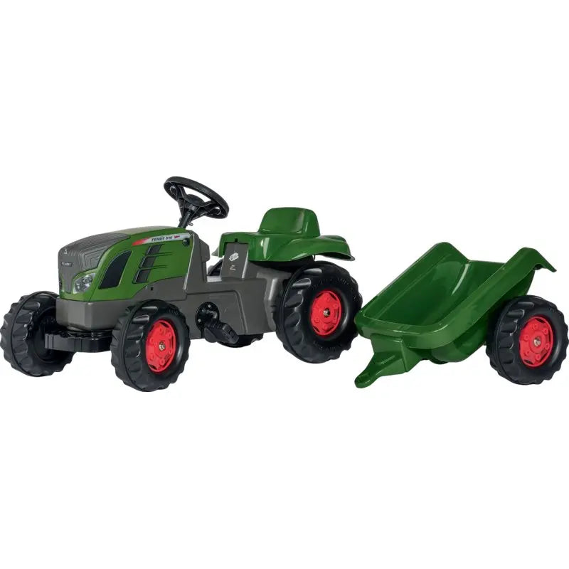 rollyKid Fendt 516 Vario Kindertraktor mit Anhänger in Fendt-Grün für Kinder ab 3 Jahren